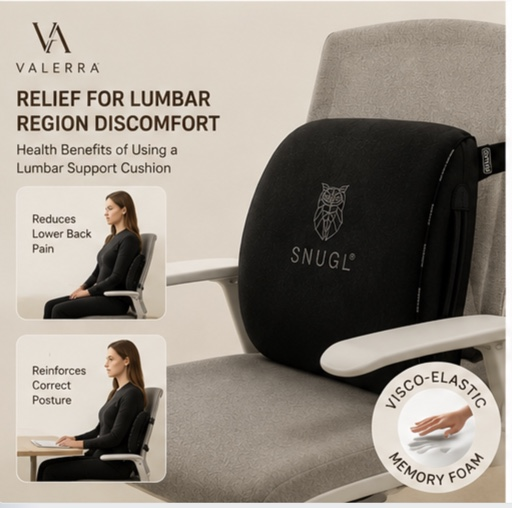 Benefits of using the Valerra lumbar support cushion while sitting