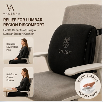 Benefits of using the Valerra lumbar support cushion while sitting