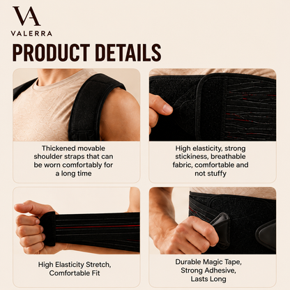 Valerra Posture Corrector Pro product detail and materials