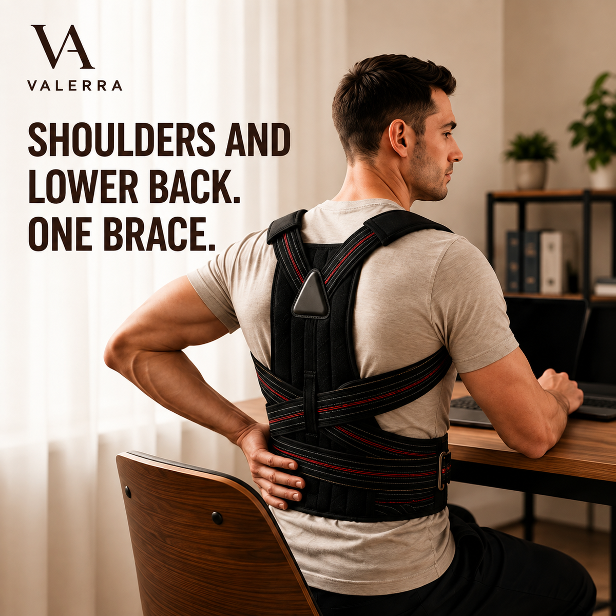 Valerra Posture Corrector Pro reinforced back brace with lumbar support