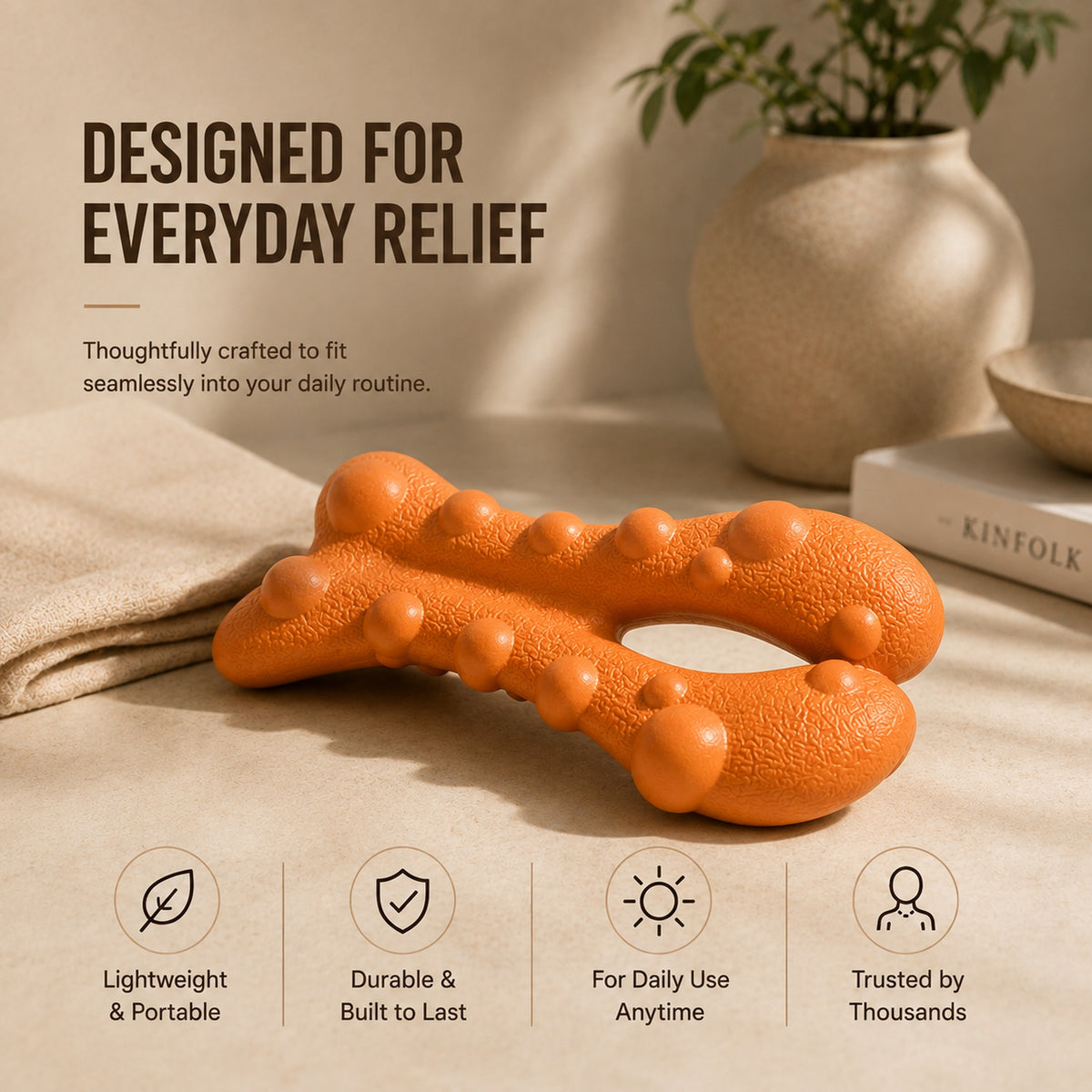 Valerra neck traction device shown in everyday use at home