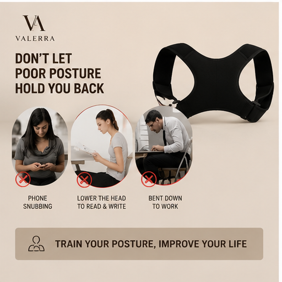Valerra posture corrector breathable neoprene construction